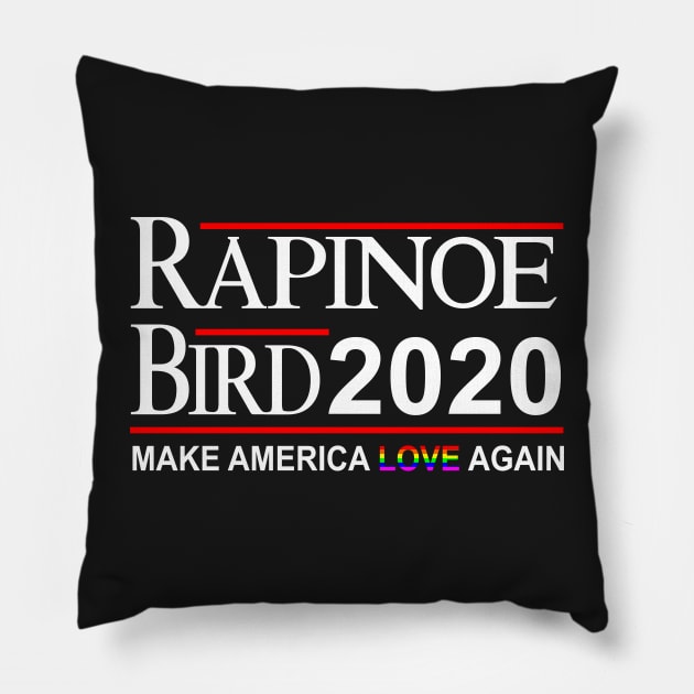 Rapinoe bird 2020 make LOVE again Pillow by Borton