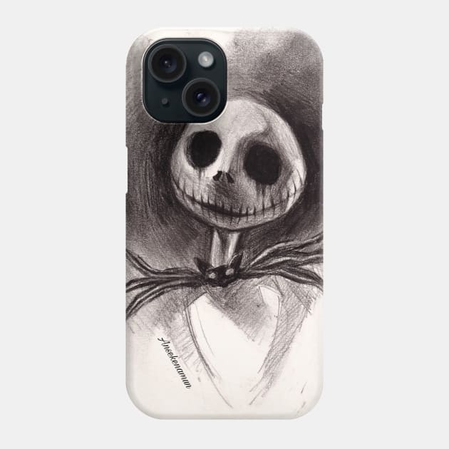 Ansekenamun- Jack Skellington The Nightmare before Christmas tim burton print Phone Case by Ansekenamun