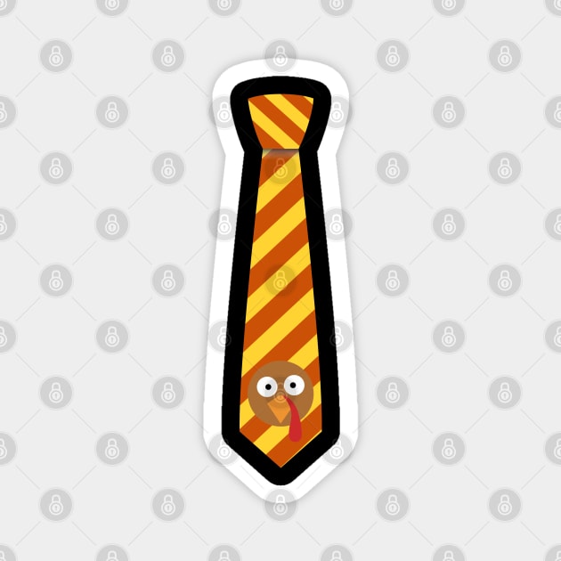 Striped Turkey Tie for Thanksgiving Fun Magnet by Creatifly Graphic Tees