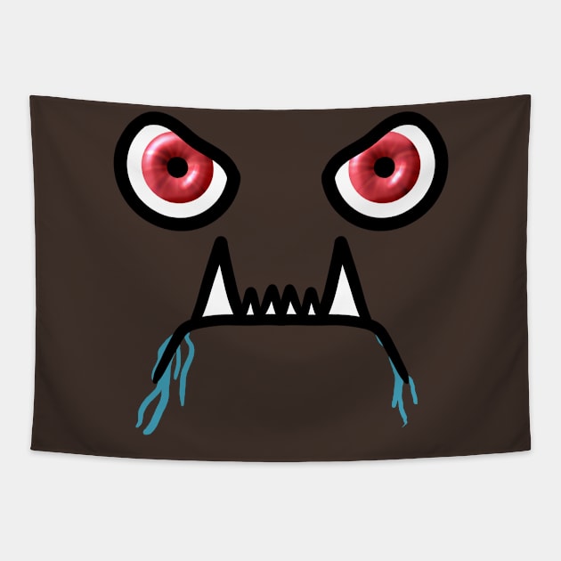 Angry Monster Face Tapestry by SirGreenKnight