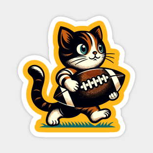 Cat Rugby Football Magnet
