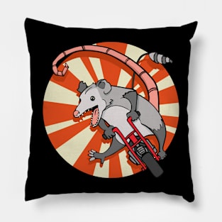 Funny Vintage Minibike Possum Riding Gas Mini Bike Pillow