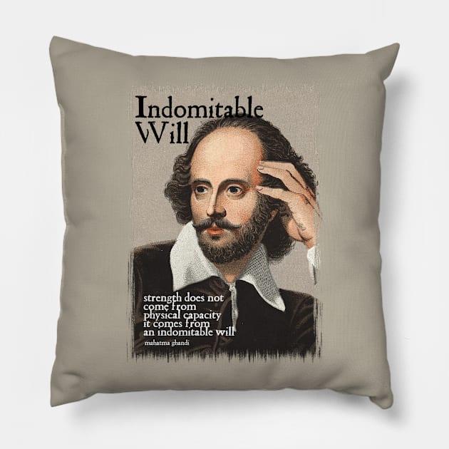 Shakespeare - Indomitable Will Pillow by The Blue Box