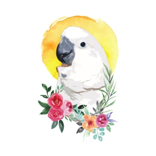 cockatoo and flower watercolor T-Shirt