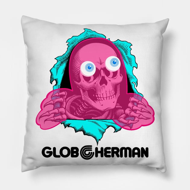 Glob Skateboard Graphic Pillow by dumb stuff, fun stuff