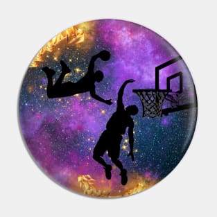 Basketball Game: Dunk in Galaxy Art Pin