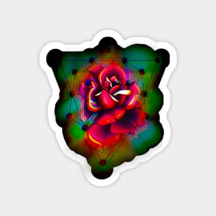 Chrome abberated  geo rose Magnet