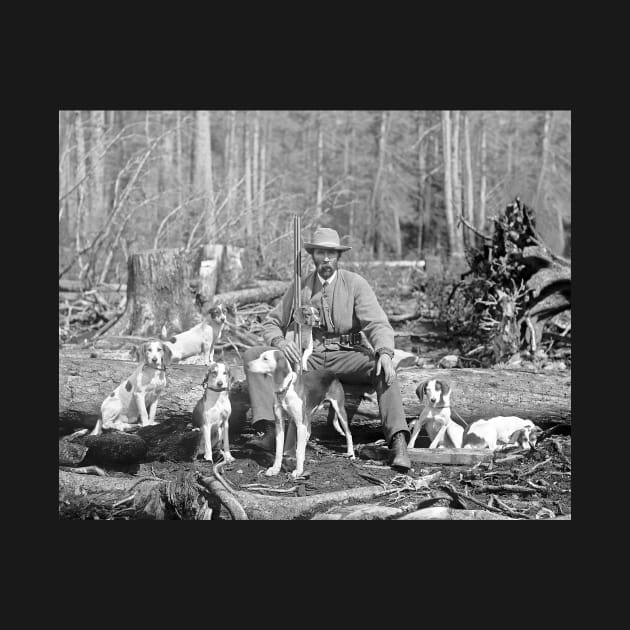 Hunter with his Hounds, 1897. Vintage Photo by historyphoto