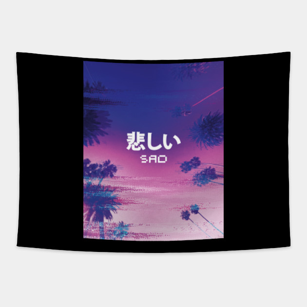 Vaporwave Synthwave Sad Landscape Vaporwave Tapestry Teepublic