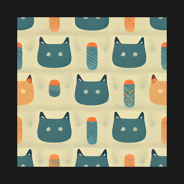 Cute cat pattern art 27 regular grid by KoolArtDistrict