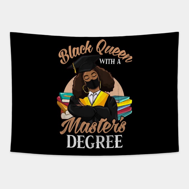 Black Queen With A Masters Degree Graduation Class Of 2021 Tapestry by webster