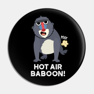 Hot Air Baboon Funny Farting Monkey Pun Pin