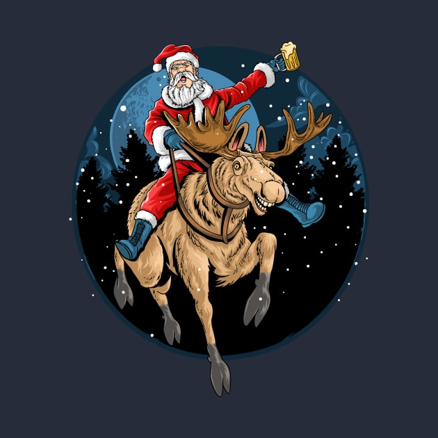 Deer Beer Santa by Magniftee