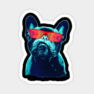 French bulldog 80s style neon Magnet