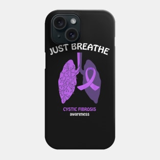 Just Breathe Purple Ribbon CF Cystic Fibrosis Awareness Phone Case