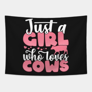 Just a Girl who Loves Cows Funny Cow Farmer Gift product Tapestry