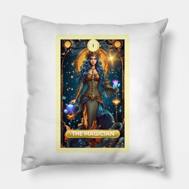 This is A beautiful design of The Magician Card From the Light Mermaid Tarot Deck. Pillow by MGRCLimon