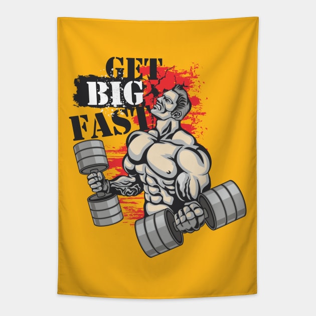 Get big fast - Crazy gains - Nothing beats the feeling of power that weightlifting, powerlifting and strength training it gives us! A beautiful vintage design representing body positivity! Light Tapestry by Crazy Collective