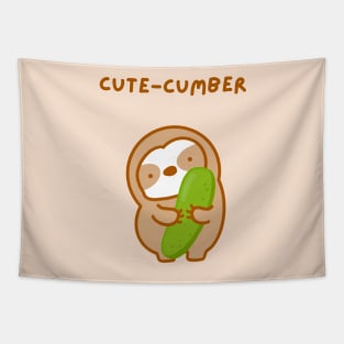 Cute-cumber Cucumber Sloth Tapestry