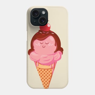 Tasty Strawberry Icecream Cone Phone Case