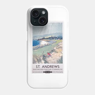 St Andrews, Scotland - BR, ScR - Vintage Railway Travel Poster - 1950s Phone Case