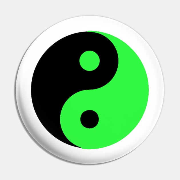 Yin Yang in black and green Pin by NovaOven