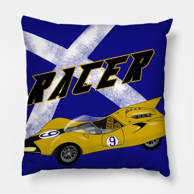 Racer X - Distressed Pillow by DistractedGeek