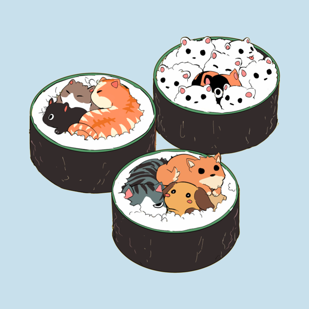 Cute Sushi Cat - Sushi Cat - T-Shirt | TeePublic