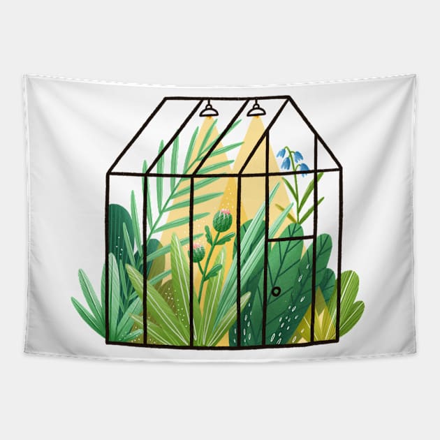 Tropical greenhouse Tapestry by Stolenpencil