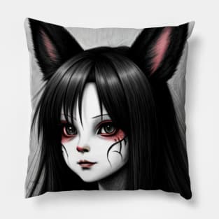 Anime wolf girl Pillow