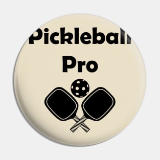 Pickleball pro with paddles in black Pin