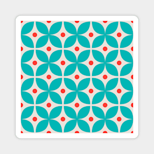 Geometric Pattern: Stylised Flower: Blue Magnet