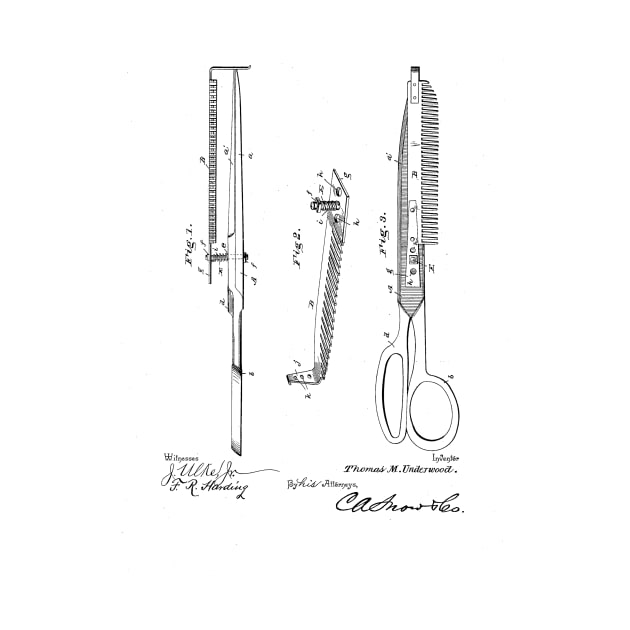 Scissors VINTAGE PATENT DRAWING by skstring