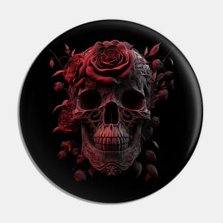 Skull & Roses Pin