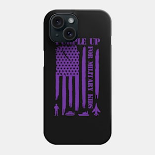 Purple Up For Military Children Flag Phone Case