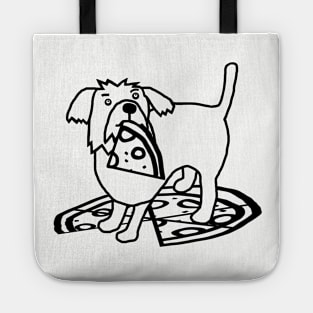 Cute Dog with Pizza Outline Tote