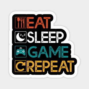 Eat Sleep Game Repeat Gift Gaming Lovers Gift Magnet