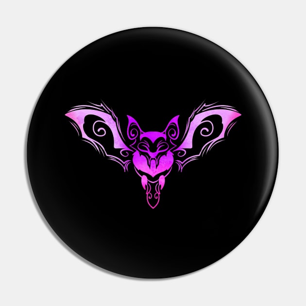 Purple Mandala Ornament Bat Halloween Pin by SinBle