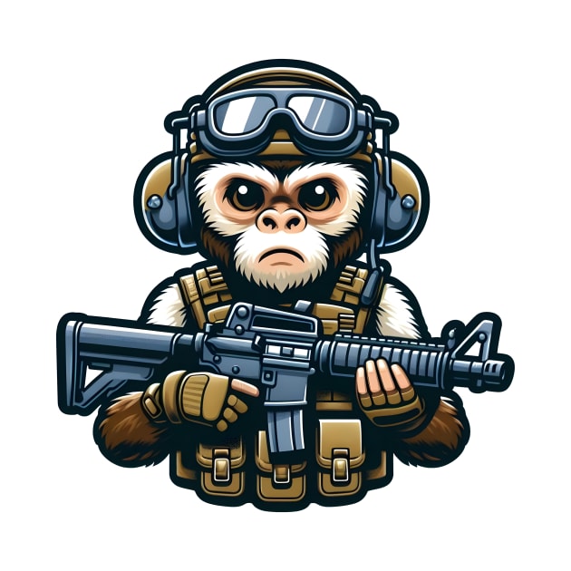 Tactical Monkey by Rawlifegraphic