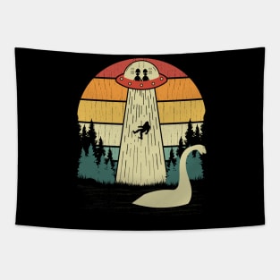 Bigfoot Ufo Abduction Loch Ness Monster Tapestry