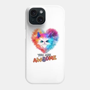 Fluffy: "You are awsome" collorful, cute, furry animals Phone Case