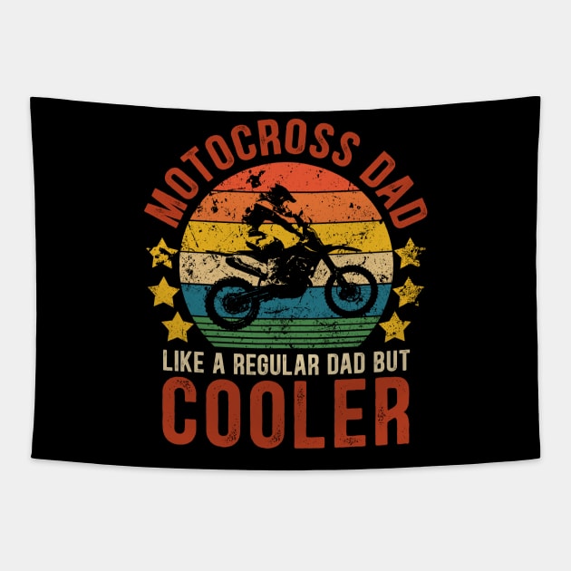 Motocross Dad Funny Vintage Motocross Father's Day Gift Tapestry by Kimko