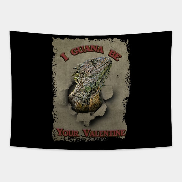 Funny Iguana Valentine your 2021 Reptile Valentine Tapestry by SteveKight