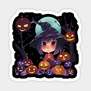 Little witch kawaii Halloween Magnet