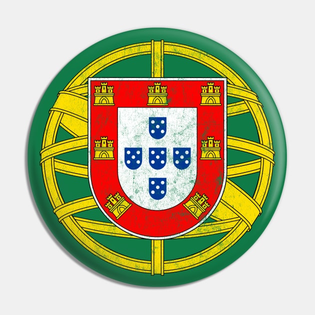 Portugal / Vintage Style Crest Design Pin by DankFutura