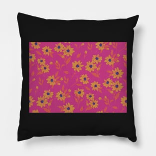 The cute flower pattern in pink and yellow, orange and blue colours Pillow