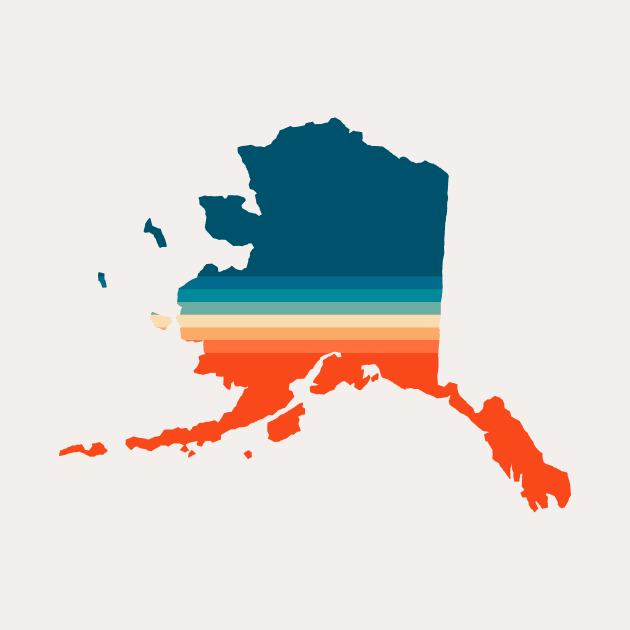 Alaska State Retro Map by n23tees