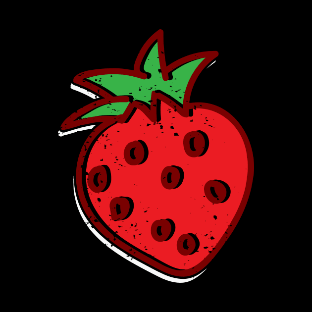 Vintage Cartoon Strawberry by jpmariano