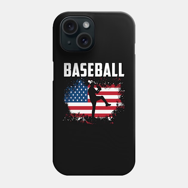 American Flag Baseball Team Gift Phone Case by Felix Rivera