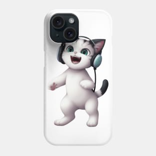 Cat with Headphones Phone Case